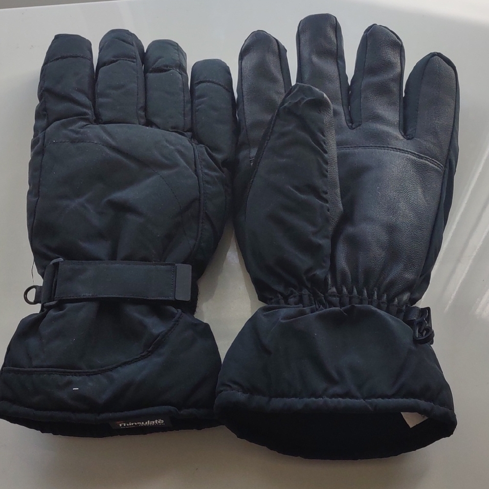 3M Thinsulate Mens Black Winter Gloves - Size L / XL